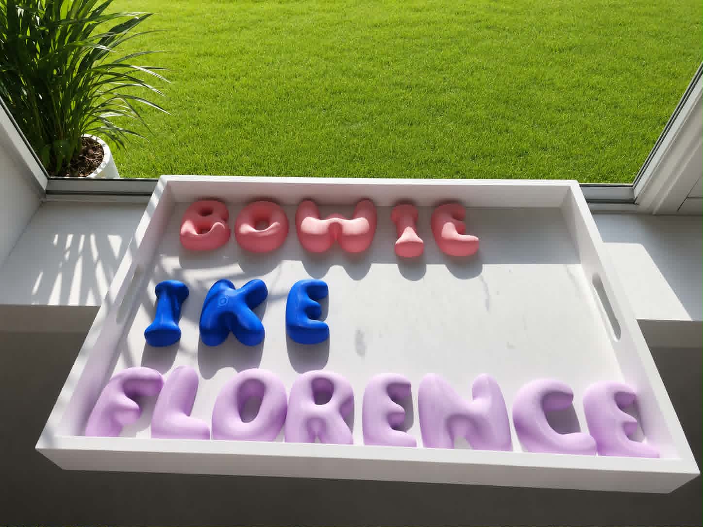 Custom bubble letters, the studio's best-selling personalised piece